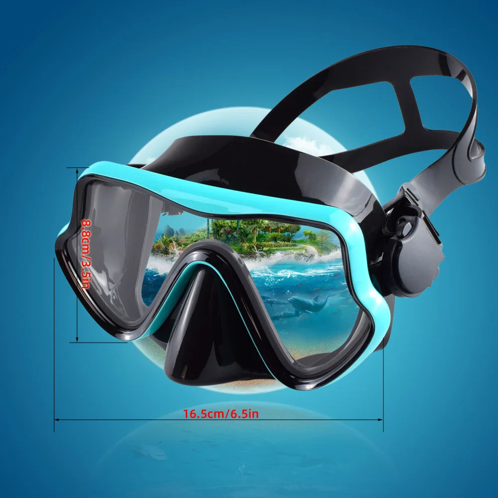 Professional Panoramic Scuba Diving Mask and Snorkel Set for Adults