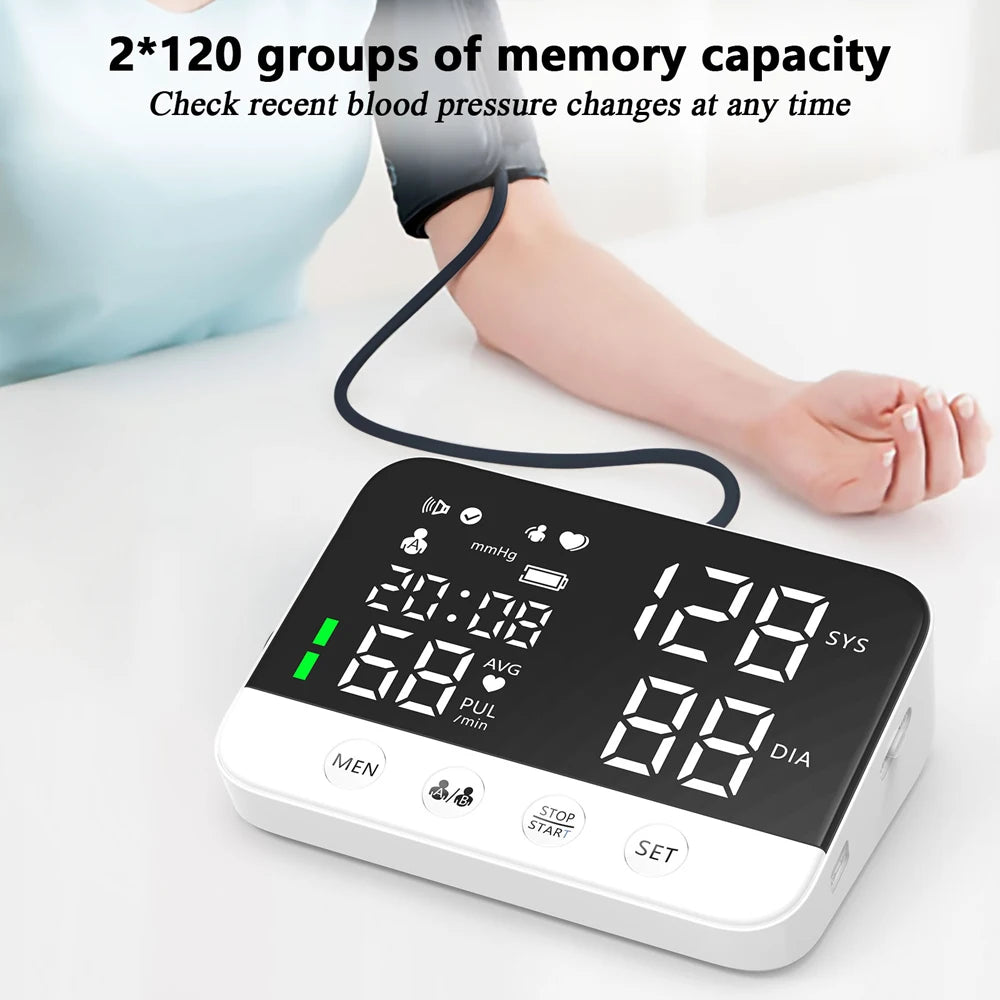 Upper Arm Cuff Blood Pressure Monitor Electronic Digital Sphygmomanometer Medical BP Monitors Tensiometer