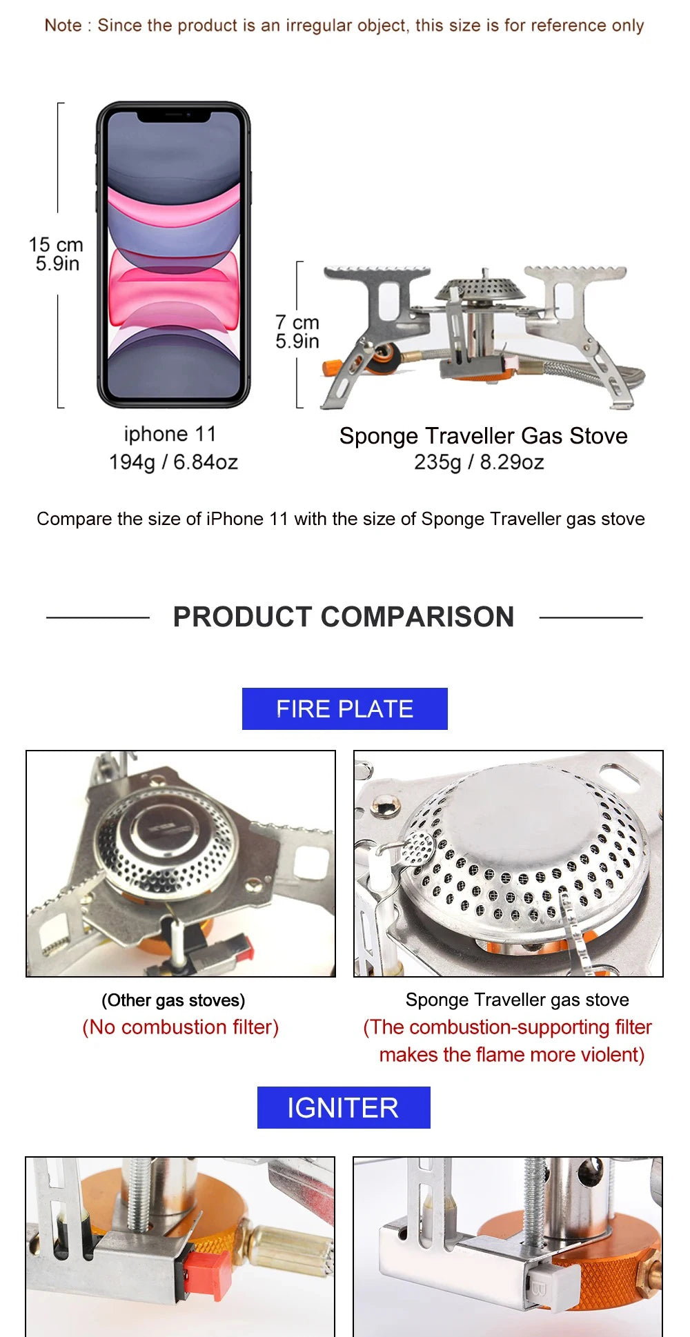 Portable Camping Gas Stove – 3500W Folding Outdoor Cooking Burner