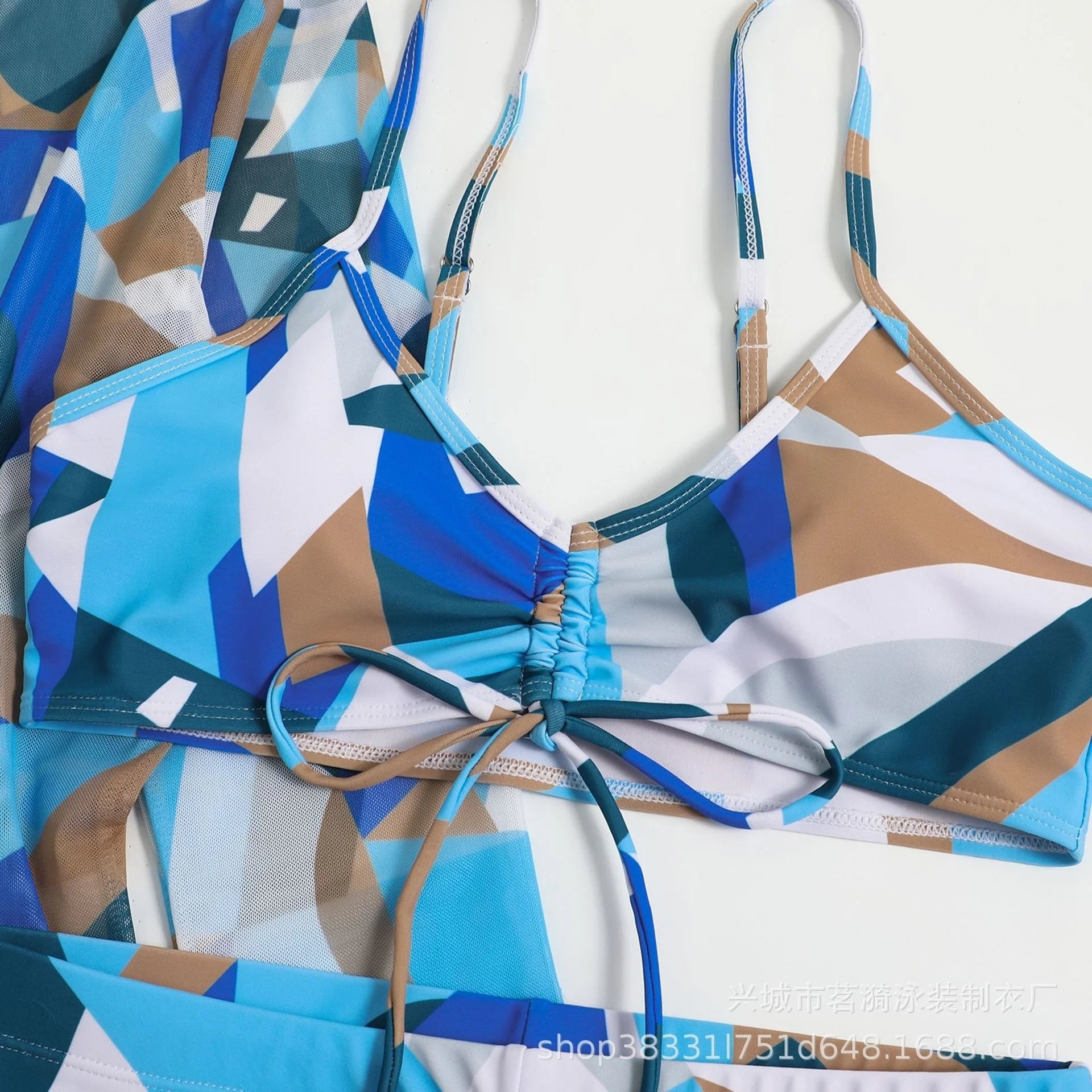 Summer Print Tankini Set – Push-Up 3-Piece Women’s Swimwear
