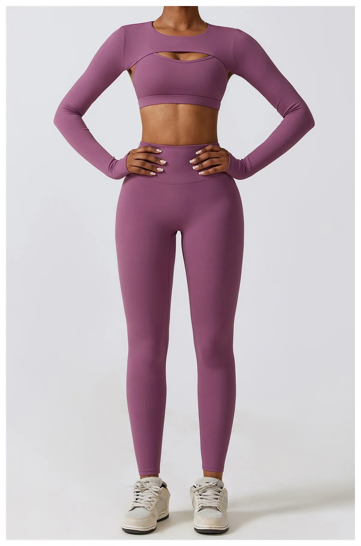 Women's Seamless Yoga Set – Leggings & Crop Top Workout Outfit