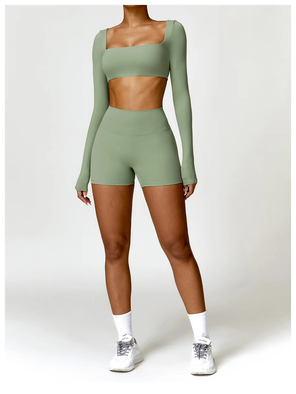 Women's 2PCS Quick-Dry Yoga Set – Long Sleeve Sports Shirt & Leggings