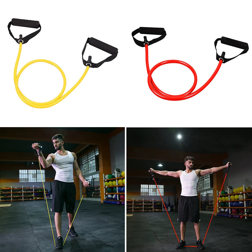 Hot Sale 5 Levels Resistance Yoga Pull Rope Bands with Handles Elastic Sports Bodybuilding Home Gym Muscle Training Fitness Band