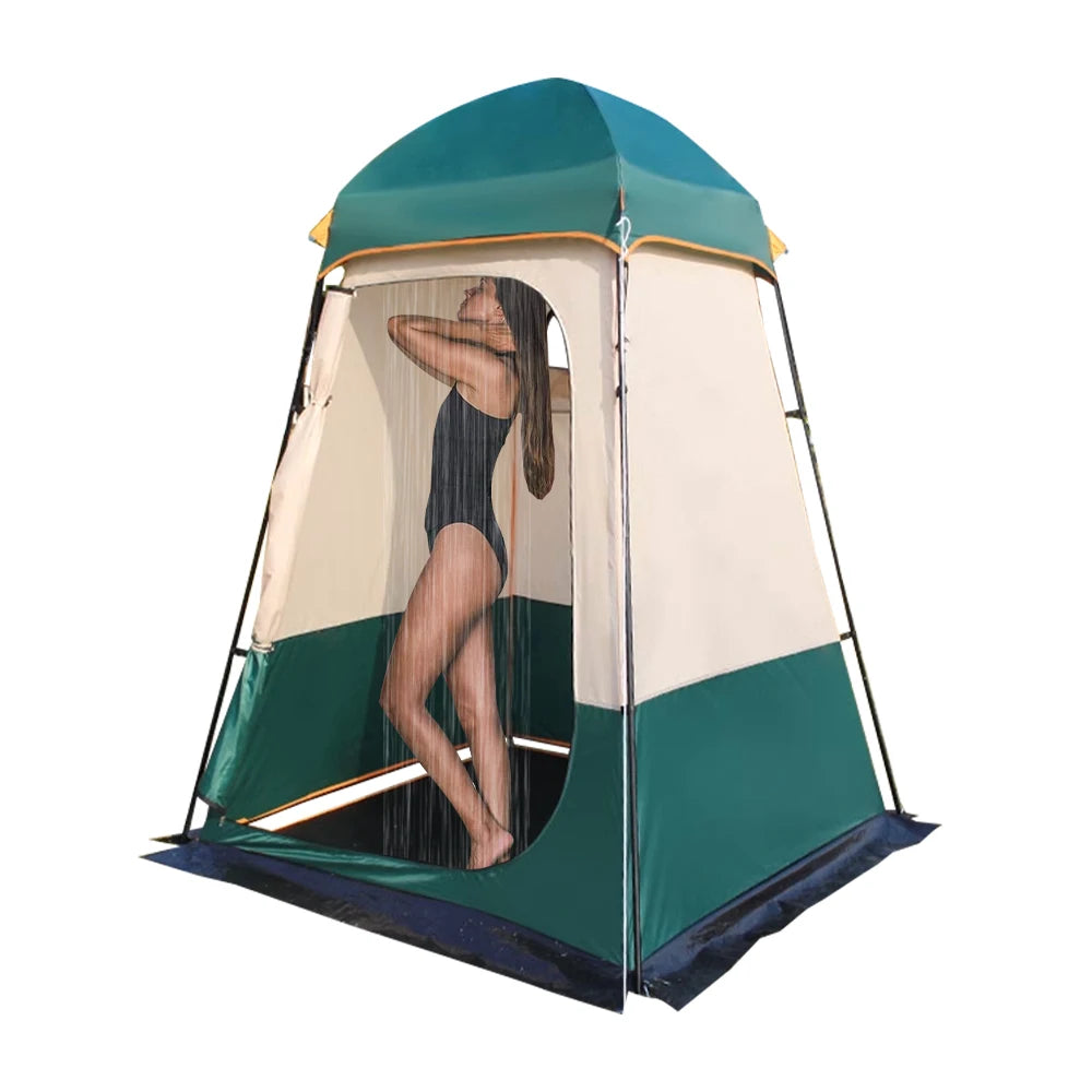 Portable Outdoor Privacy Shower Tent – Double-Layer Sun Shelter