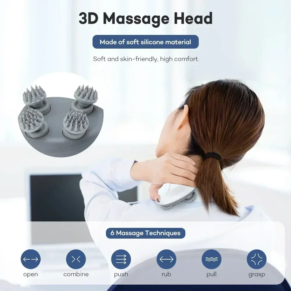 Electric Scalp & Head Massager with Red Light Therapy