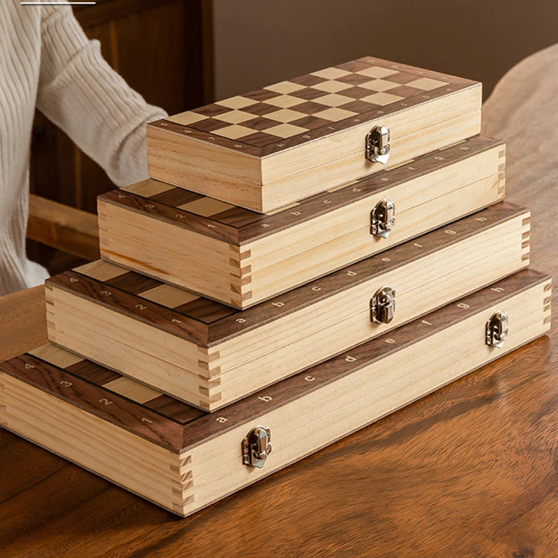 Magnetic Foldable Wooden Chess Set – Portable & Educational Game