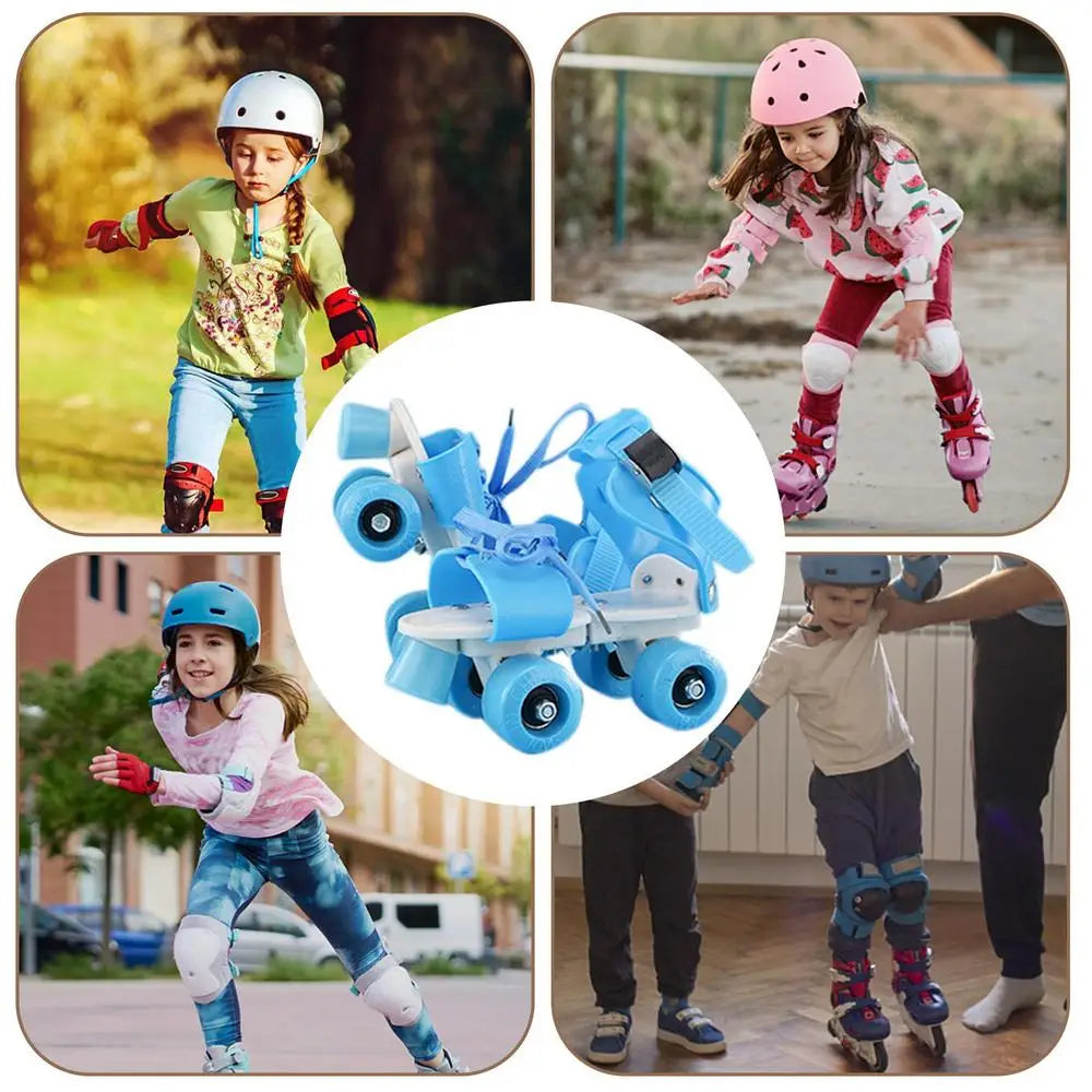 Beginner Roller Skates for Girls – Adjustable Double Row