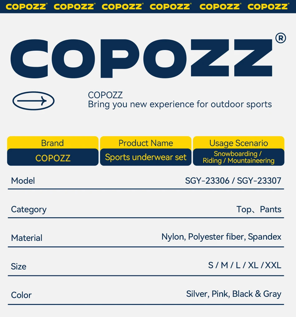 COPOZZ Ski Thermal Underwear Set for Men & Women