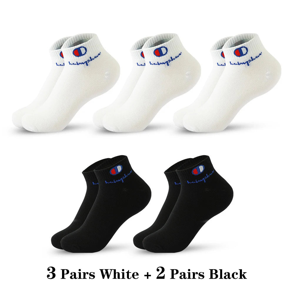 5 Pairs Men's Breathable Cotton Ankle Socks