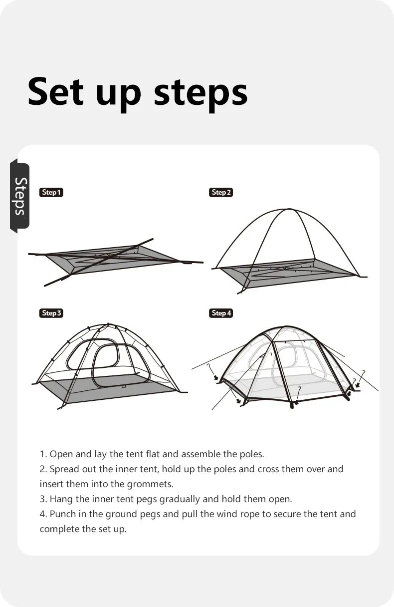 Naturehike 2-3 Person Ultralight Camping Tent – Waterproof & UPF50+ Sun Shelter