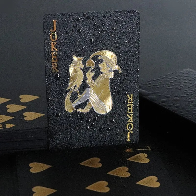 Color Black & Gold Playing Card Game – Waterproof Poker Set