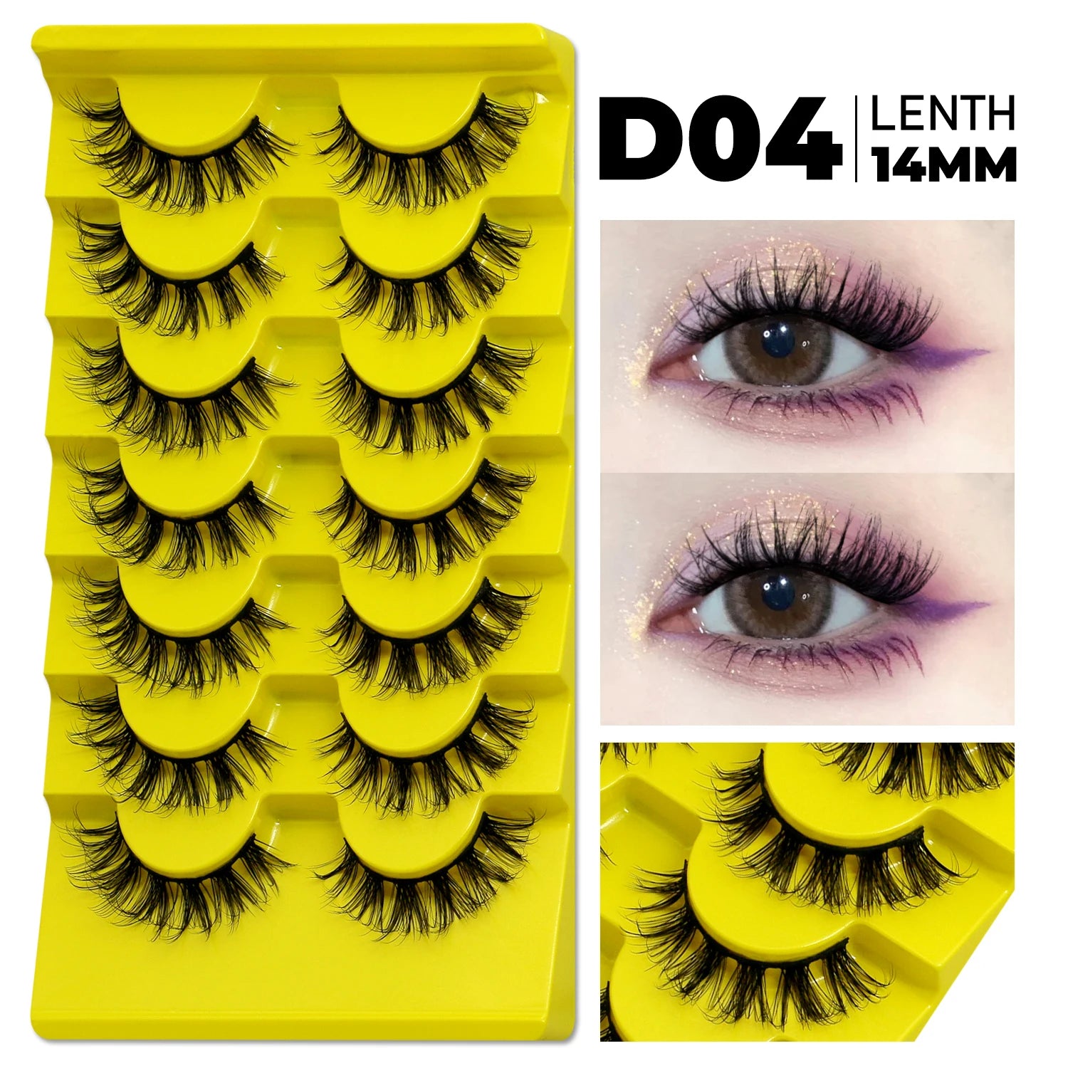 GROINNEYA Cat Eye 3D Faux Mink Lashes – Natural & Volumized