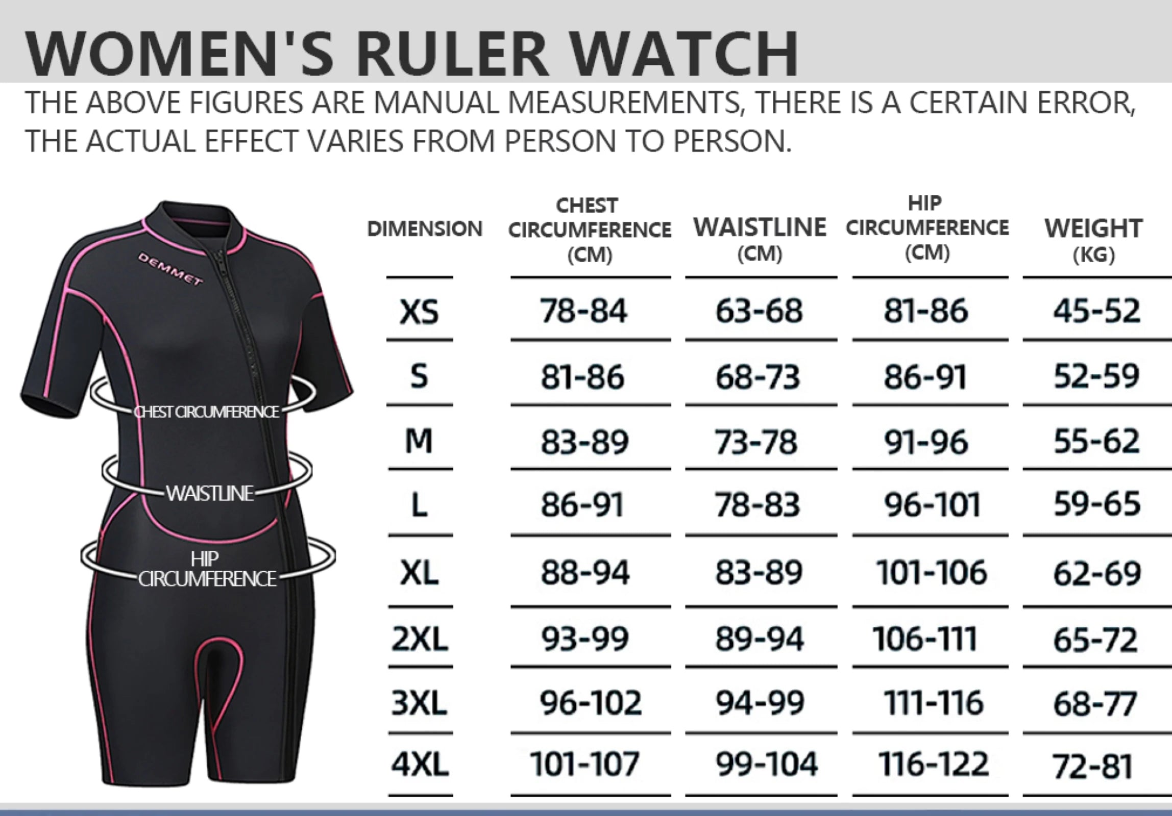 DEMMET 1.5mm Short Sleeve Neoprene Wetsuit for Men & Women