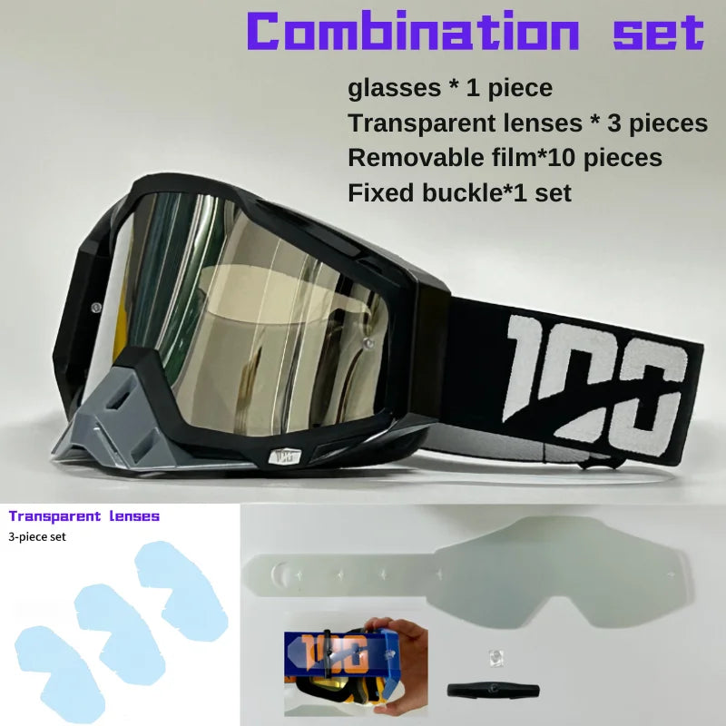 Men's Motorcycle Glasses – Anti-Fog HD Lens Motocross Enduro Goggles