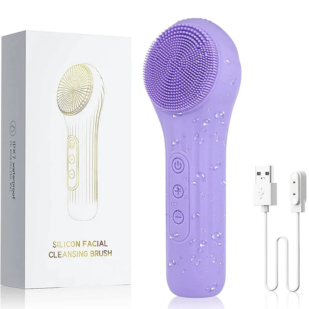 Sonic Waterproof Facial Cleansing Brush – Rechargeable & Exfoliating