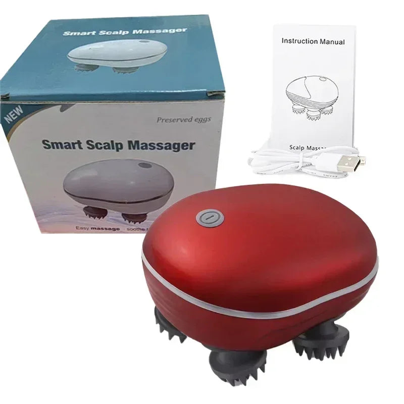 Electric Scalp & Head Massager with Red Light Therapy