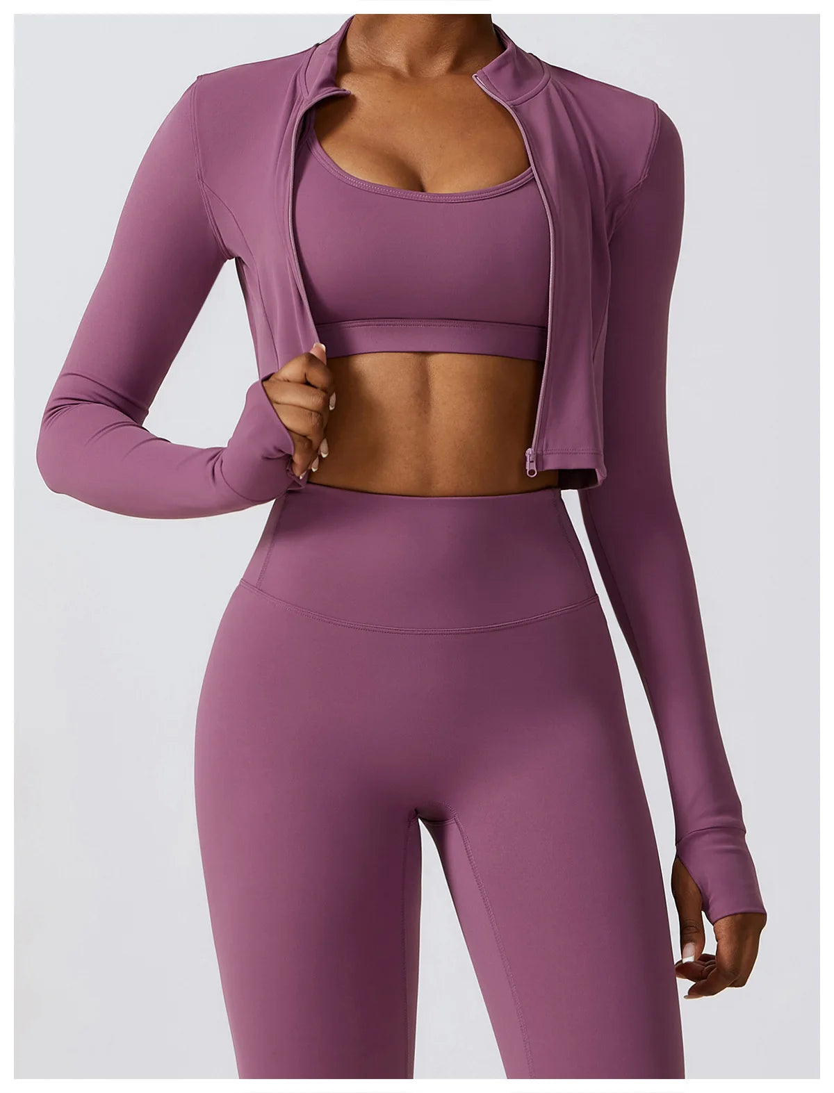 Women's Seamless Yoga Set – Leggings & Crop Top Workout Outfit