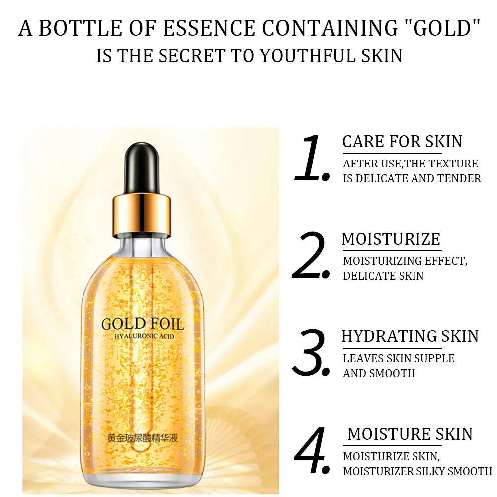 100ml 24K Gold Hyaluronic Acid Face Serum – Anti-Aging & Whitening Essence