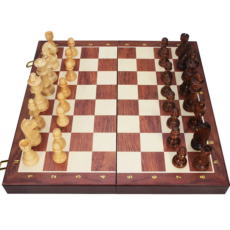 Top-Grade Wooden Chess Set – Classic Folding Board Game