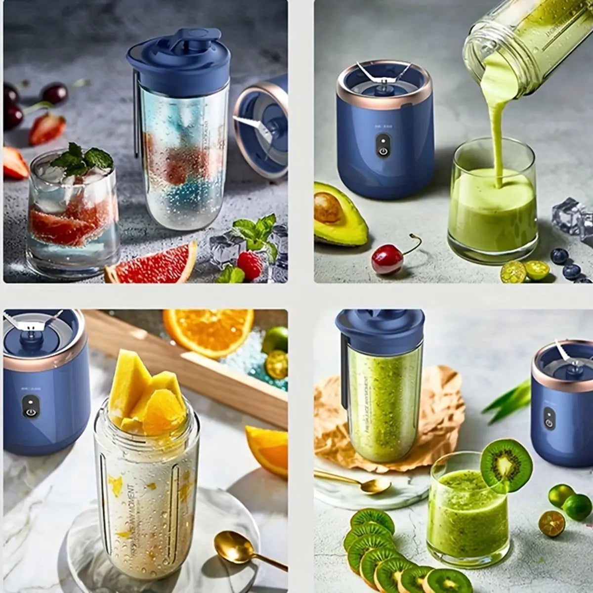 Portable 6-Blade Electric Blender Bottle – Multifunctional Smoothie Maker