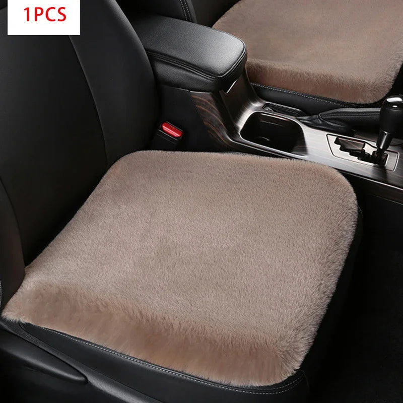 Winter Plush Rabbit Fur Car Seat Cushion – Ultra-Soft & Warm