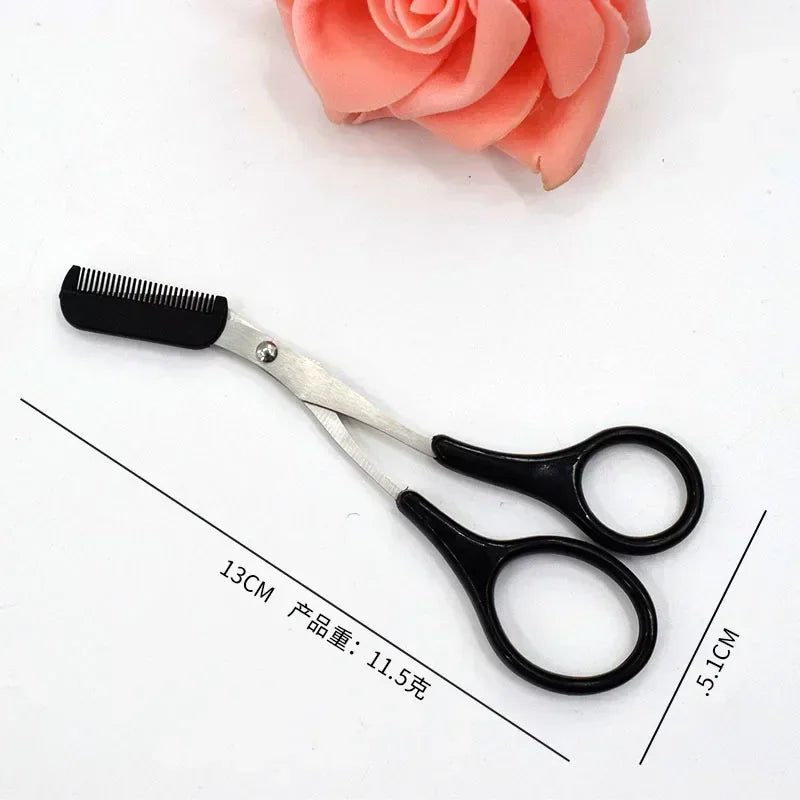 Eyebrow Trimmer Scissors with Comb – Stainless Steel Beauty Tool for Women