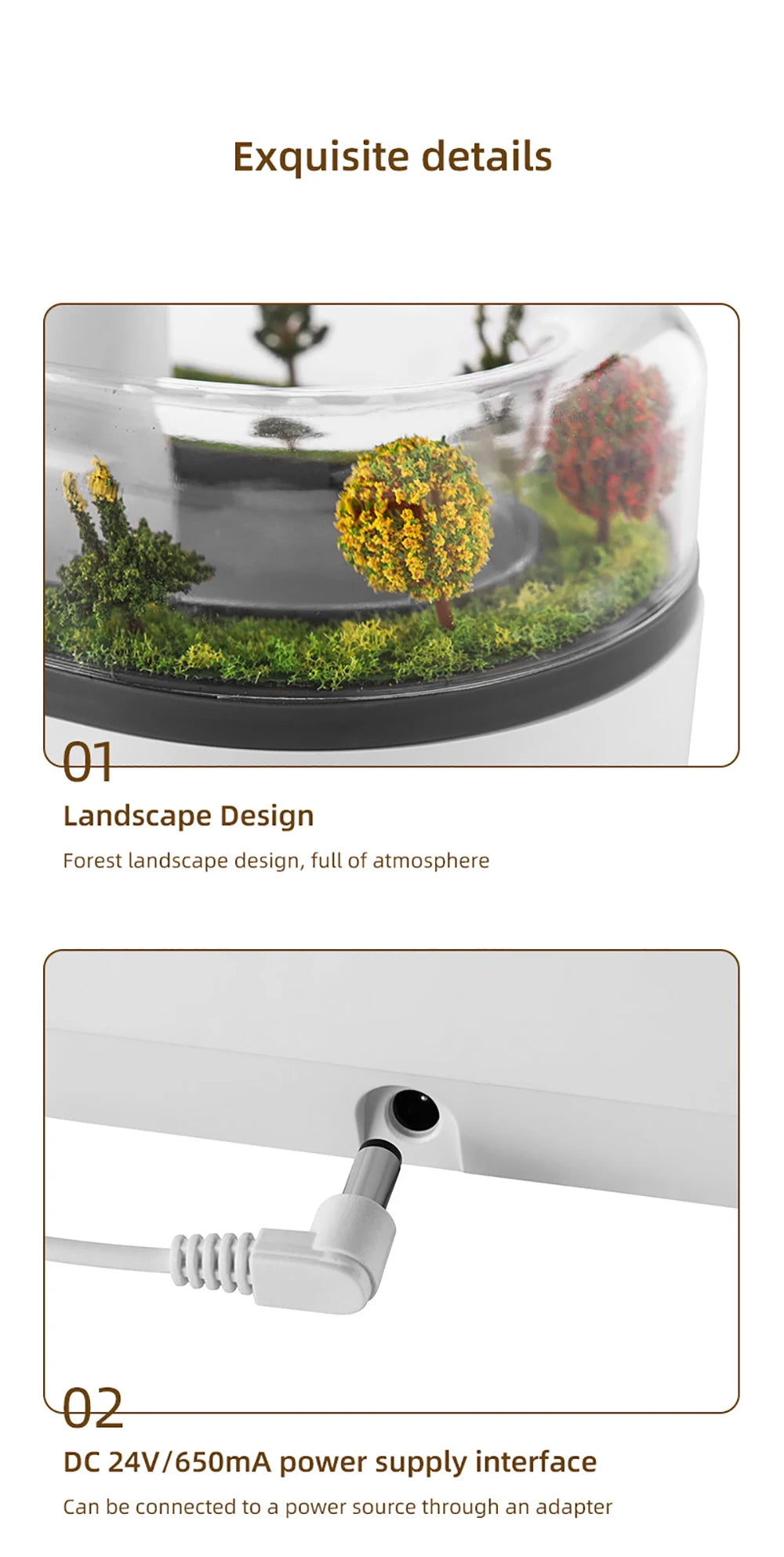 Raindrop Aroma Humidifier with Colorful Light & White Noise