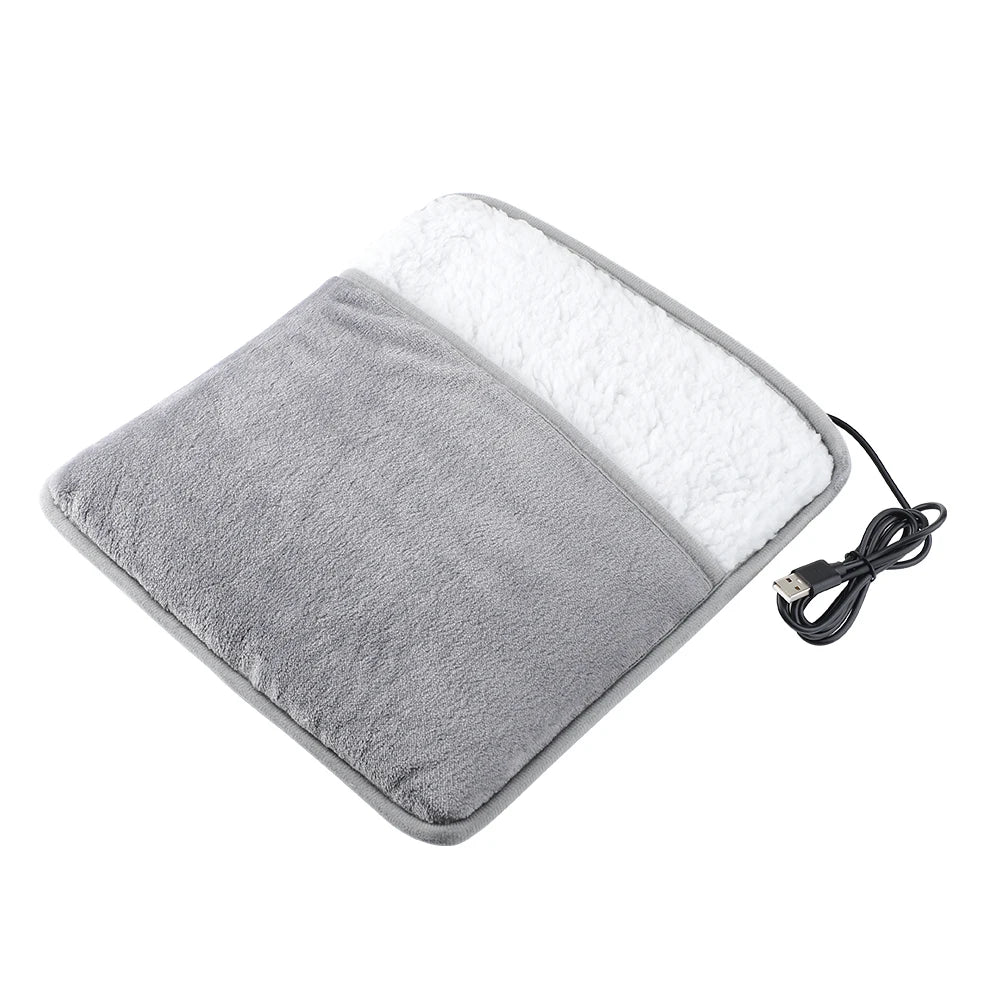 Winter USB Electric Foot Warmer – Soft Plush Heating Pad