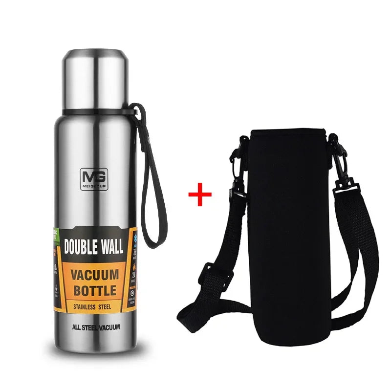 304 Stainless Steel Large-Capacity Thermos Bottle with Rope