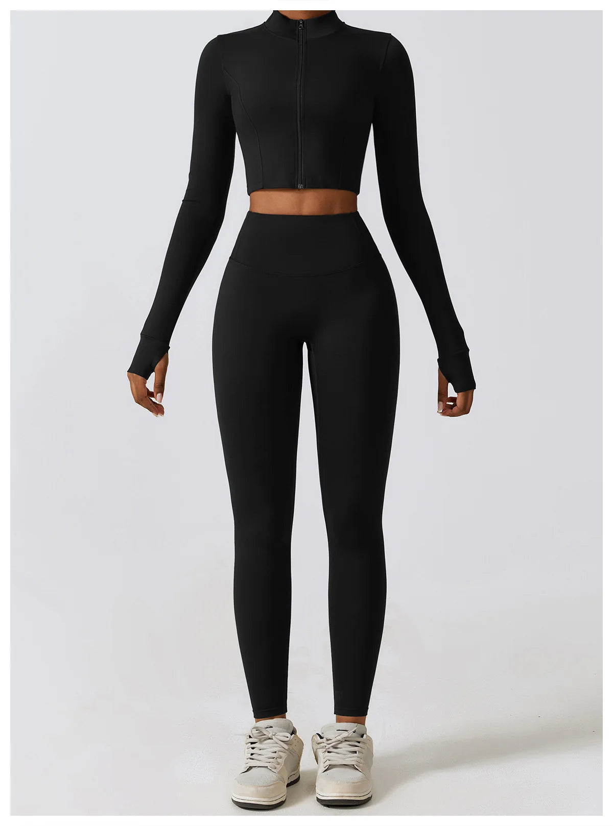 Women's Seamless Yoga Set – Leggings & Crop Top Workout Outfit