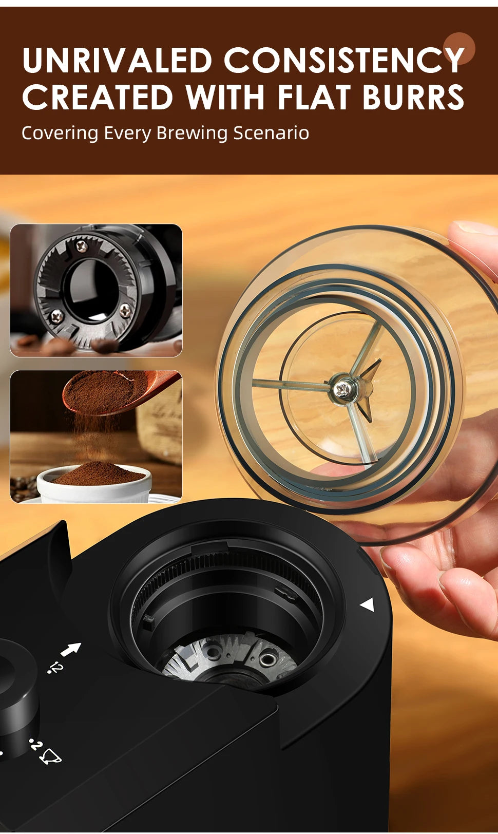 Automatic Burr Mill Coffee Grinder – 28-Setting Electric Coffee Bean Grinder