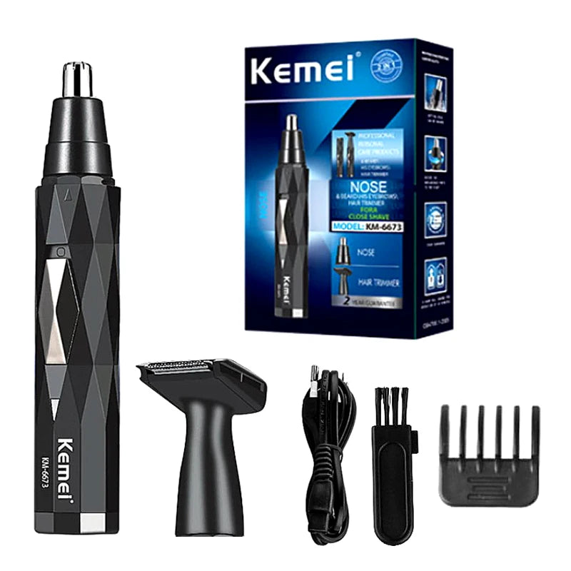 Kemei 2-in-1 Rechargeable Nose & Beard Trimmer