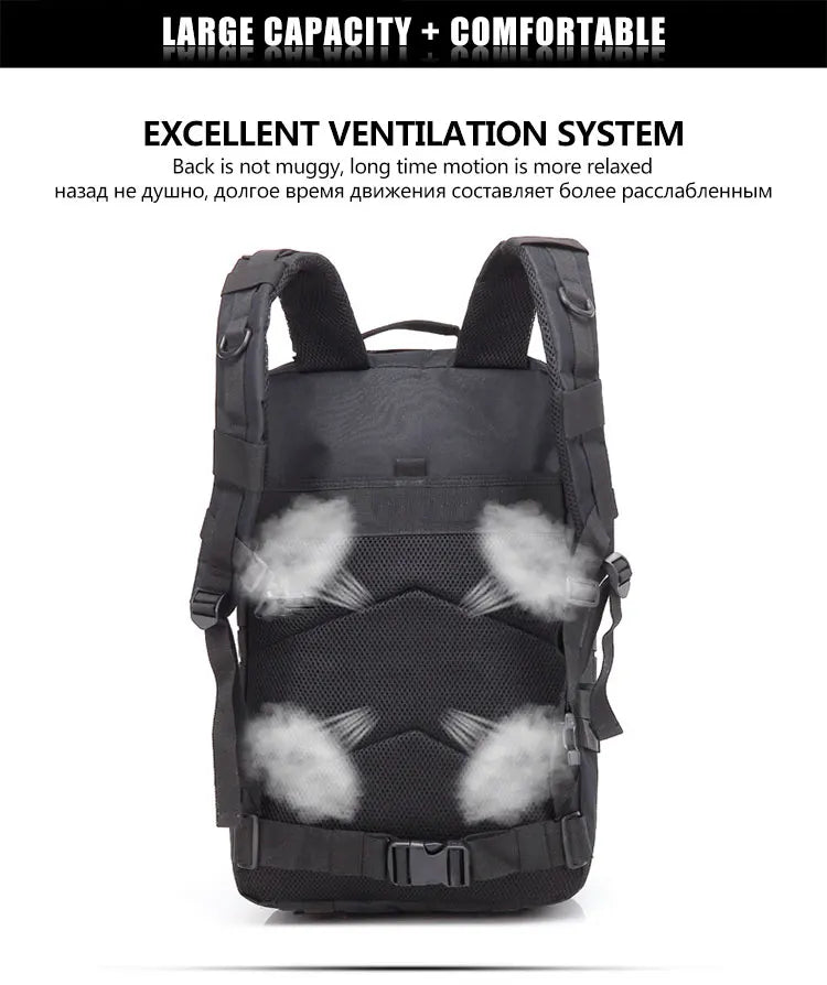 25L/35L/50L Tactical Backpack – Waterproof Outdoor Rucksack for Men