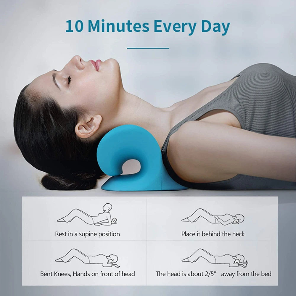 Neck & Shoulder Stretcher – Cervical Traction & Spine Alignment Pillow