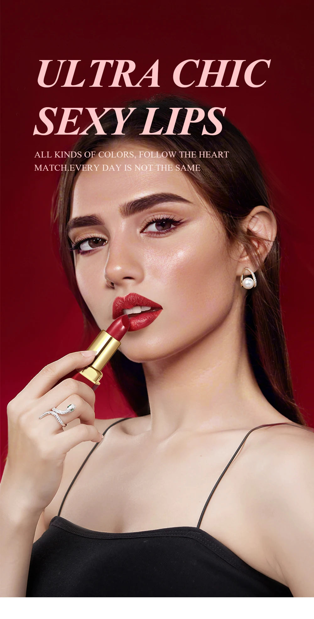 6PCS Gold Bar Matte & Glitter Lipstick Set – Velvet Pearlescent Finish