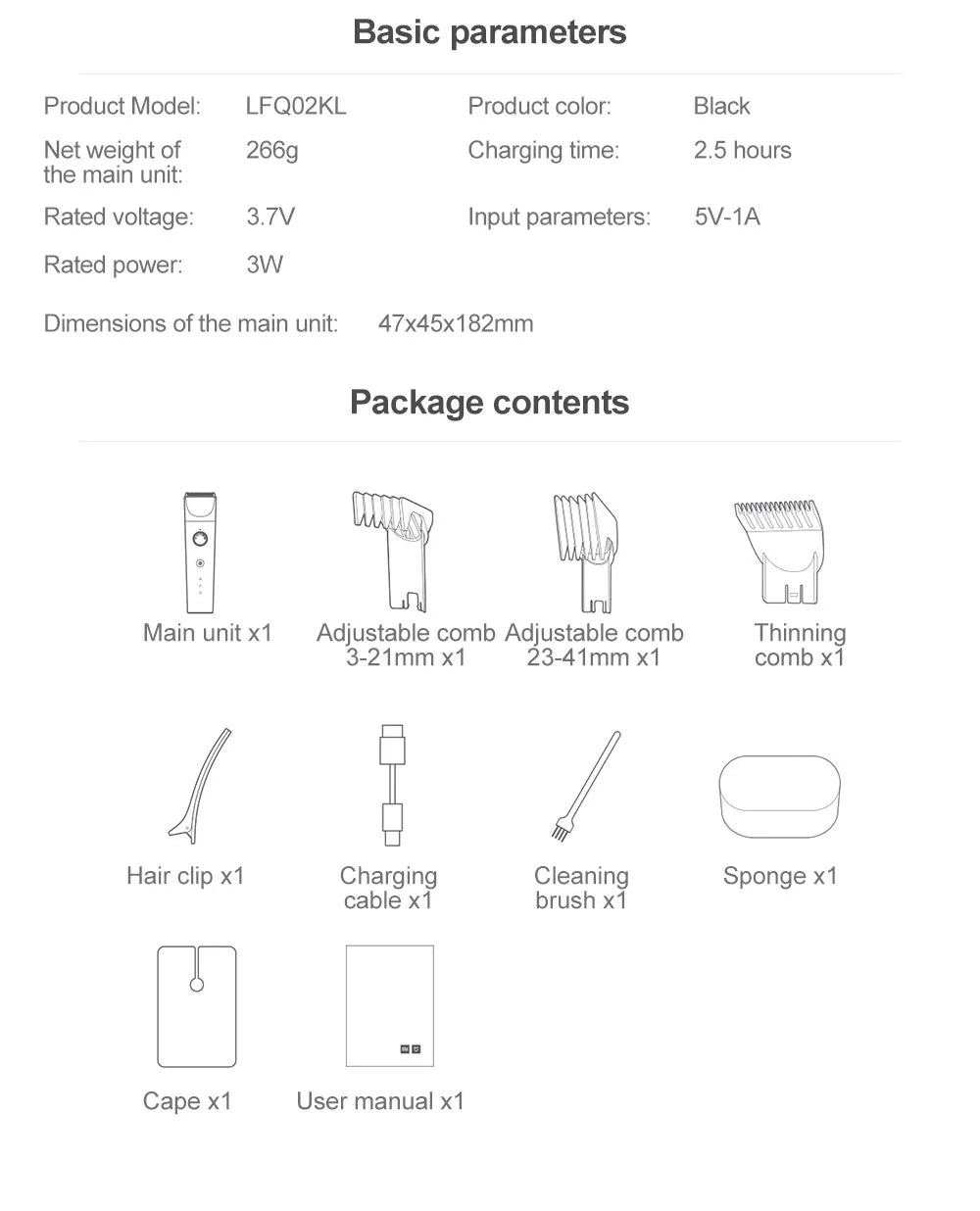 XIAOMI MIJIA Hair Trimmer Machine Hair Clipper1/2 IPX7 Waterproof Professional Cordless Men Electric Hair Cutting Barber Trimmer