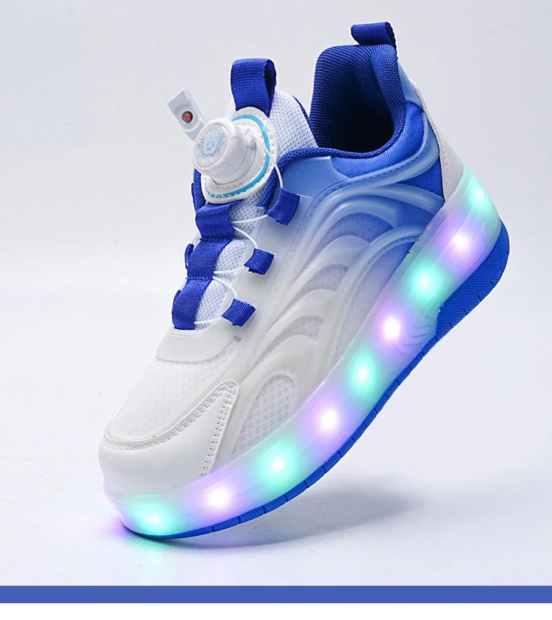 LED Light Roller Skate Shoes for Kids – Glowing Sneakers