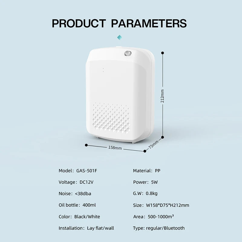 Smart Aroma Diffuser - Bluetooth Essential Oils Diffuser for Home & Hotels (500m³ Coverage)
