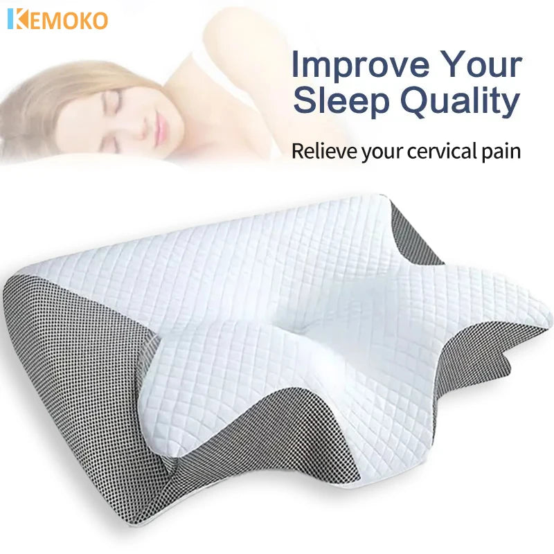 Butterfly-Shaped Memory Foam Pillow – Orthopedic Cervical Support