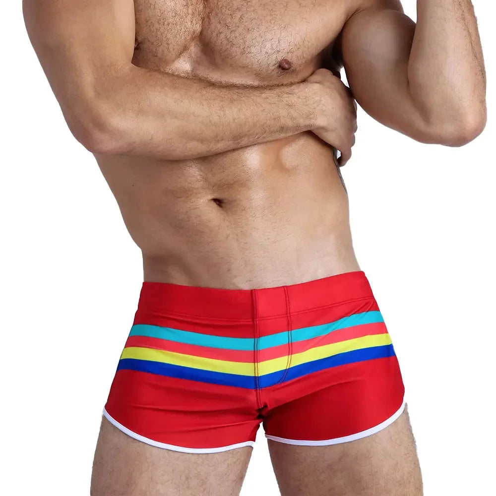 Men's Quick-Dry Swim Trunks – Striped Surf & Beach Shorts