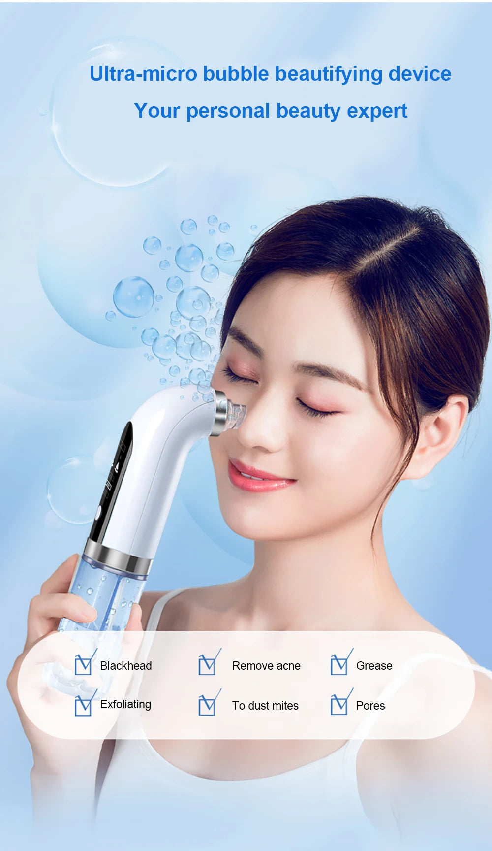 Blackhead Remover Pore Vacuum Face Cleaner: