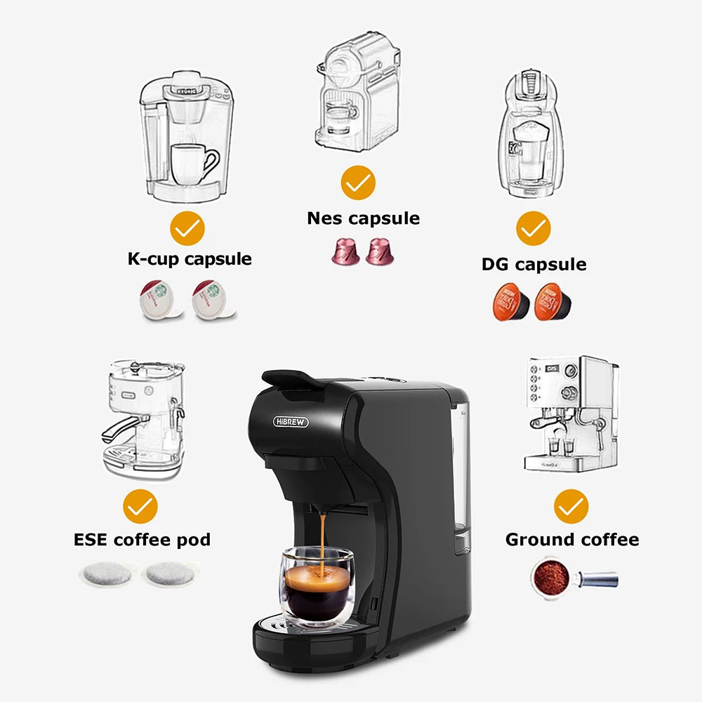 HiBREW H1A 4-in-1 Coffee Machine – 19-Bar Hot & Cold Espresso Maker