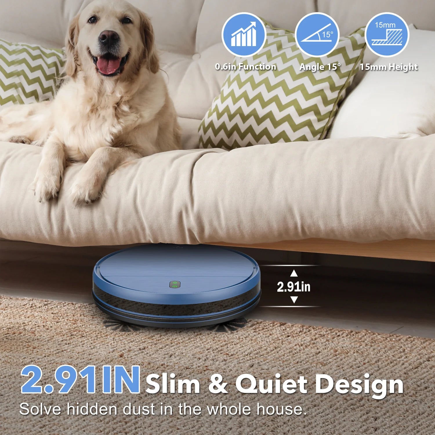 GOOVI 6000Pa Robot Vacuum Cleaner – App-Controlled with Wet Mopping & Auto Charging