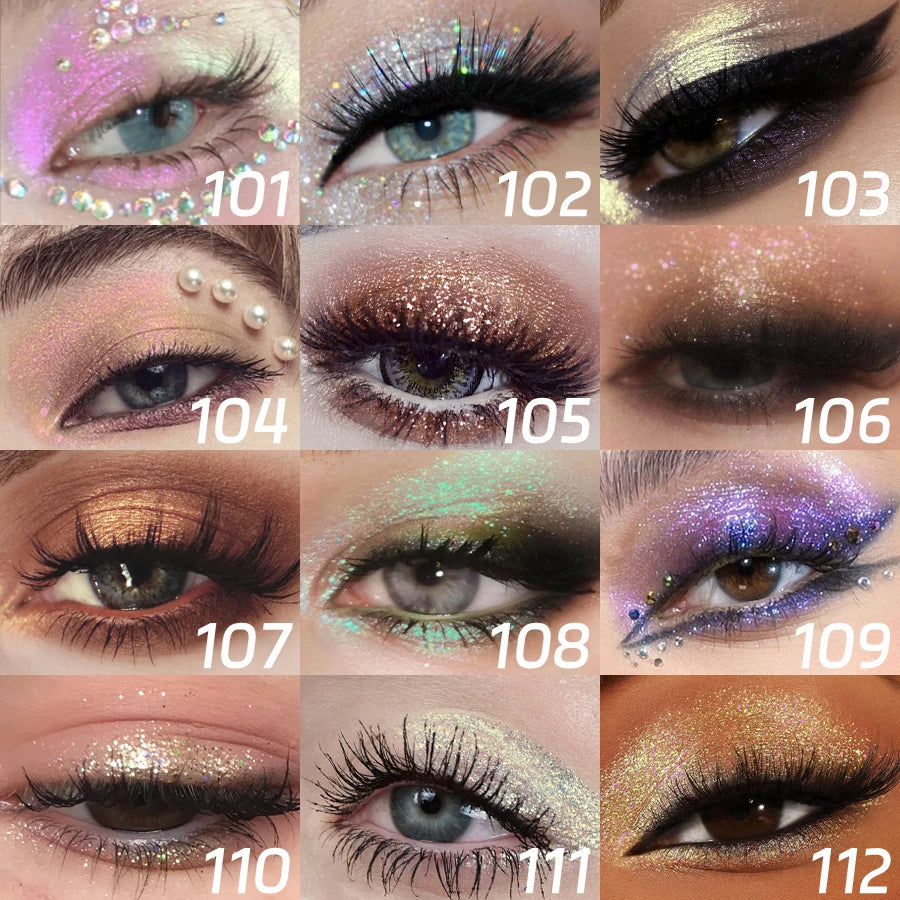 Colorful Liquid Eyeshadow & Glitter Eyeliner – Long-Lasting Shimmer