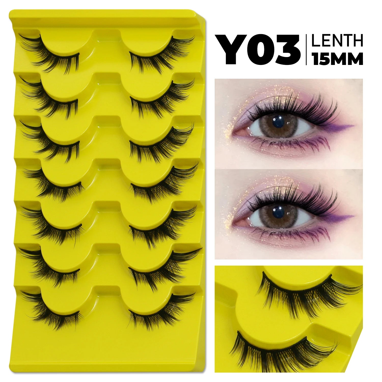 GROINNEYA Cat Eye 3D Faux Mink Lashes – Natural & Volumized