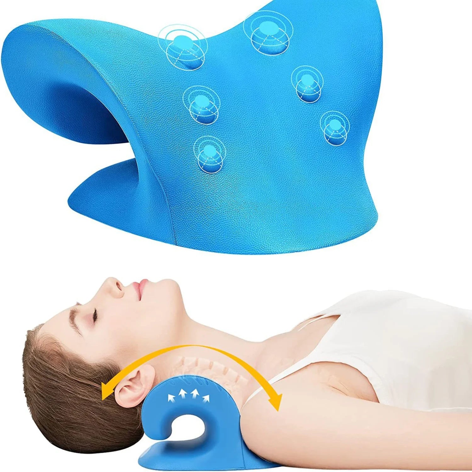 Neck & Shoulder Stretcher – Cervical Traction & Spine Alignment Pillow