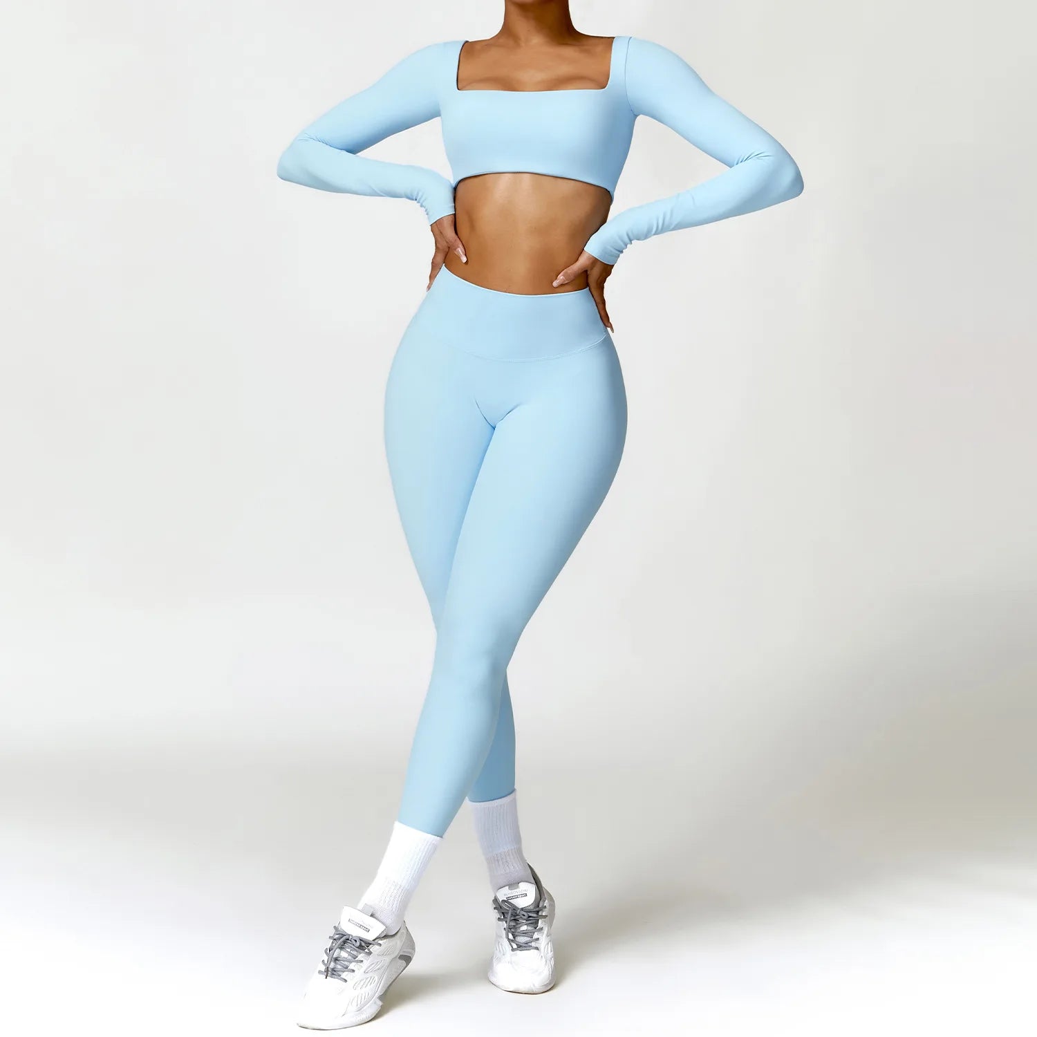 Women's 2PCS Quick-Dry Yoga Set – Long Sleeve Sports Shirt & Leggings