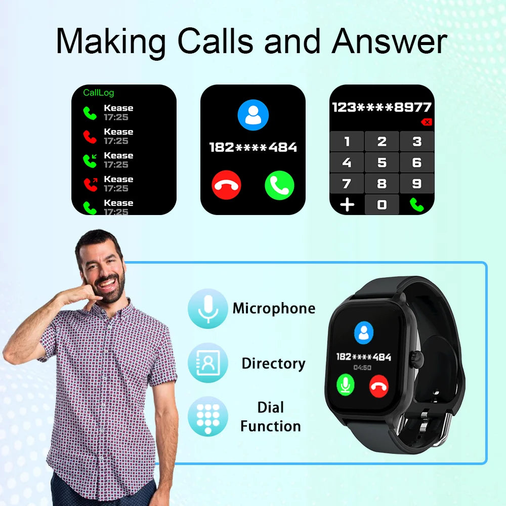 LAXASFIT H9 Smartwatch – Bluetooth Call, Health & Fitness Tracker