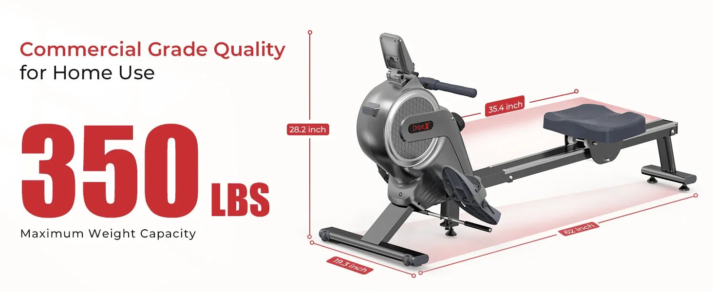 Magnetic Rowing Machine – 16 Resistance Levels, Max 350LBS
