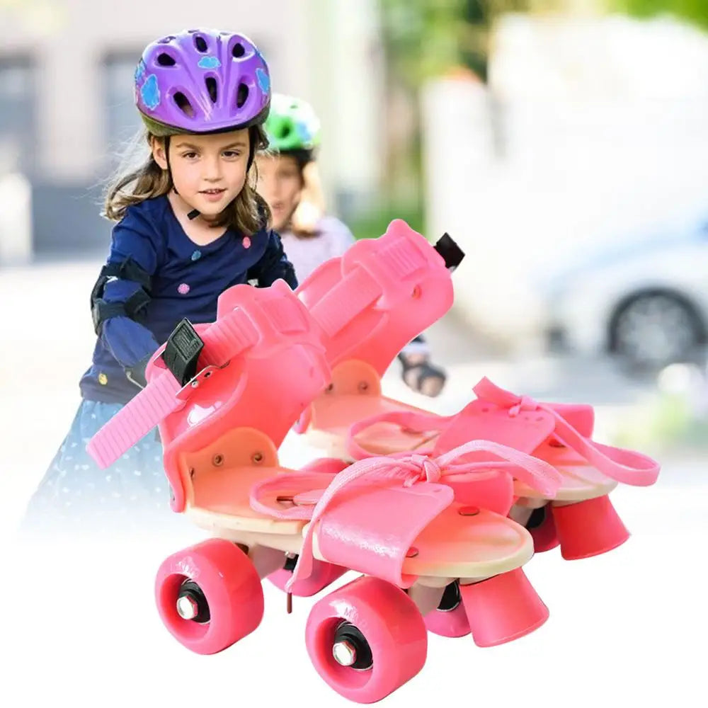 Beginner Roller Skates for Girls – Adjustable Double Row